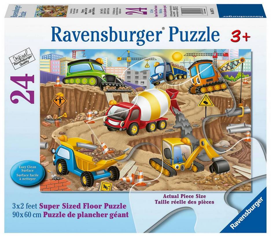 Ravensburger - Construction Fun Giant Floor Puzzle - 24 Piece Jigsaw Puzzle
