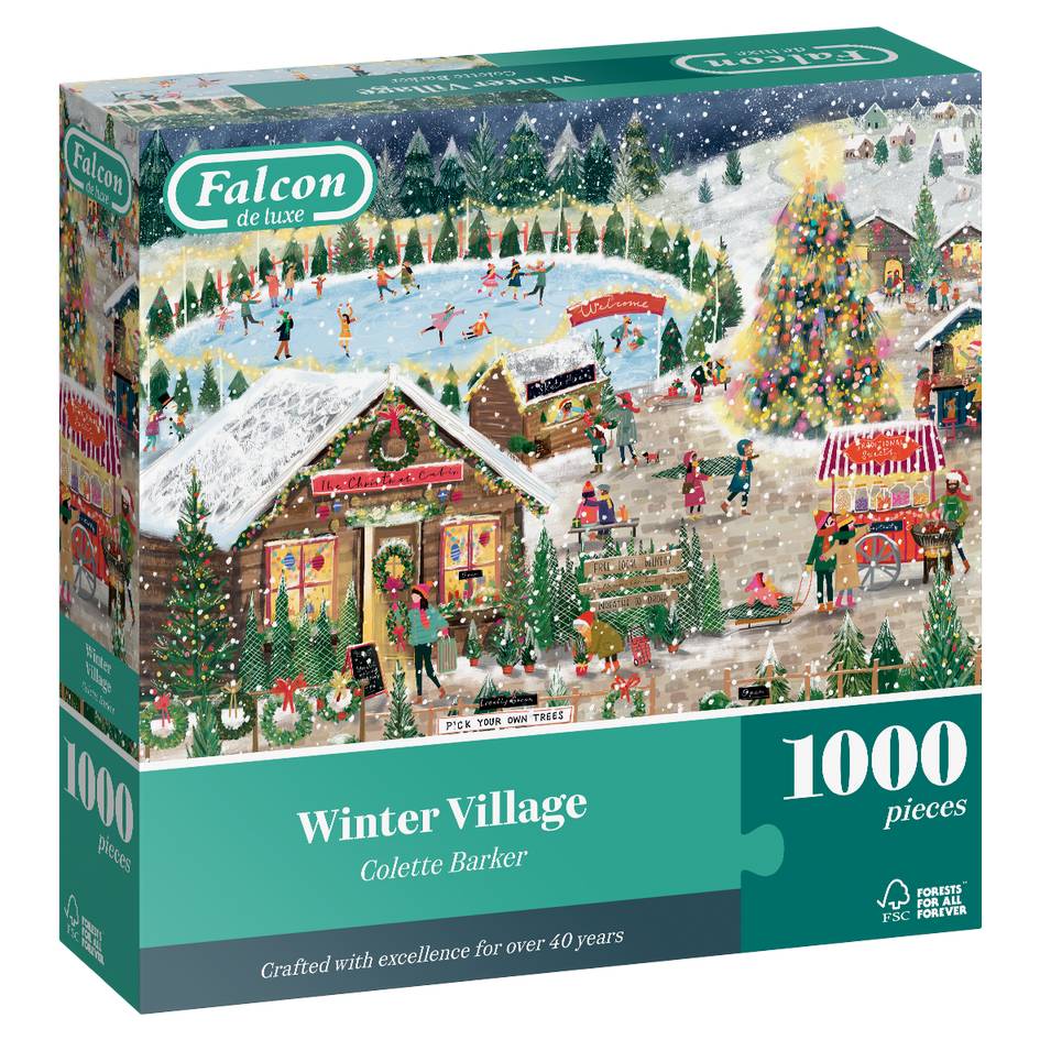 Falcon de Luxe - Winter Village - 1000 Piece Jigsaw Puzzle