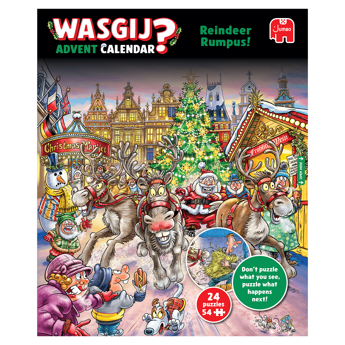 Wasgij - Advent Calendar - Reindeer Rumpus! - 24 x 54 Piece Jigsaw Puzzle