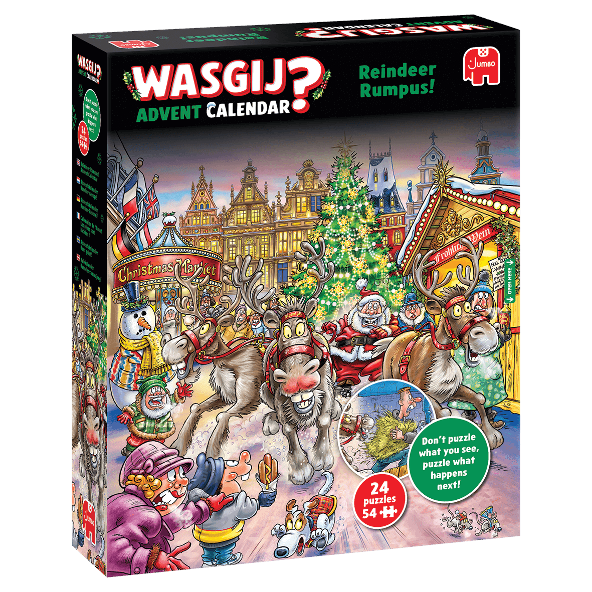 Wasgij - Advent Calendar - Reindeer Rumpus! - 24 x 54 Piece Jigsaw Puzzle