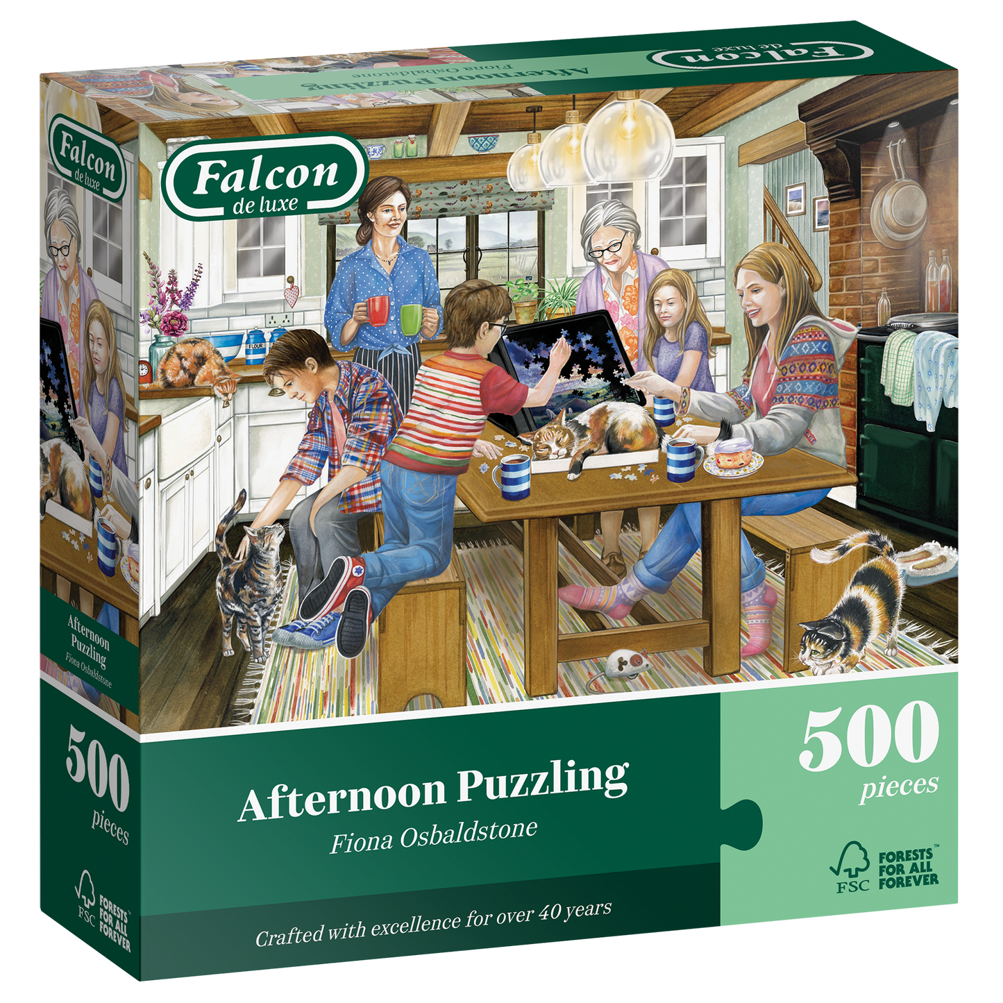 Falcon de Luxe - Afternoon Puzzling - 500 Piece Jigsaw Puzzle