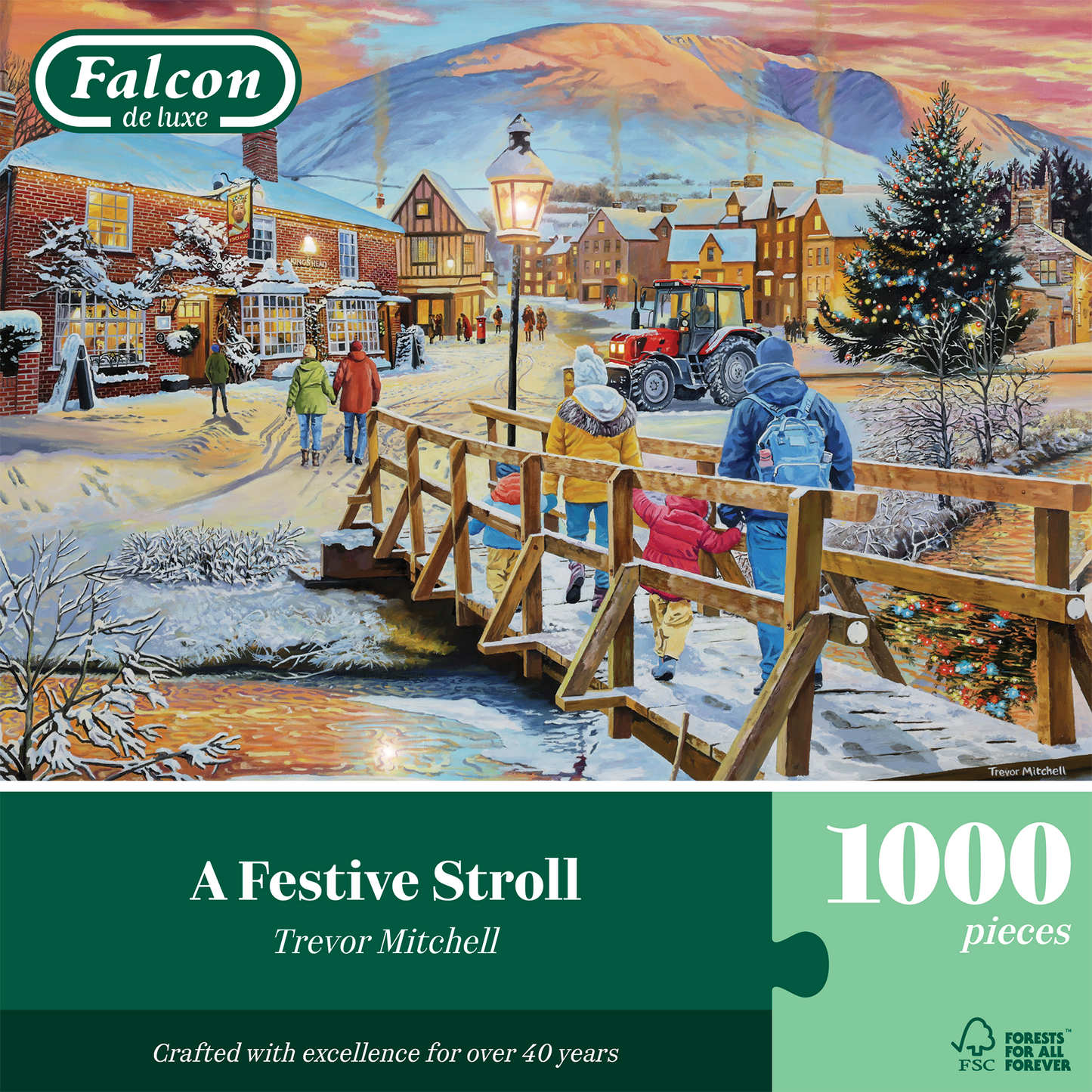 Falcon de Luxe - A Festive Stroll - 1000 Piece Jigsaw Puzzle