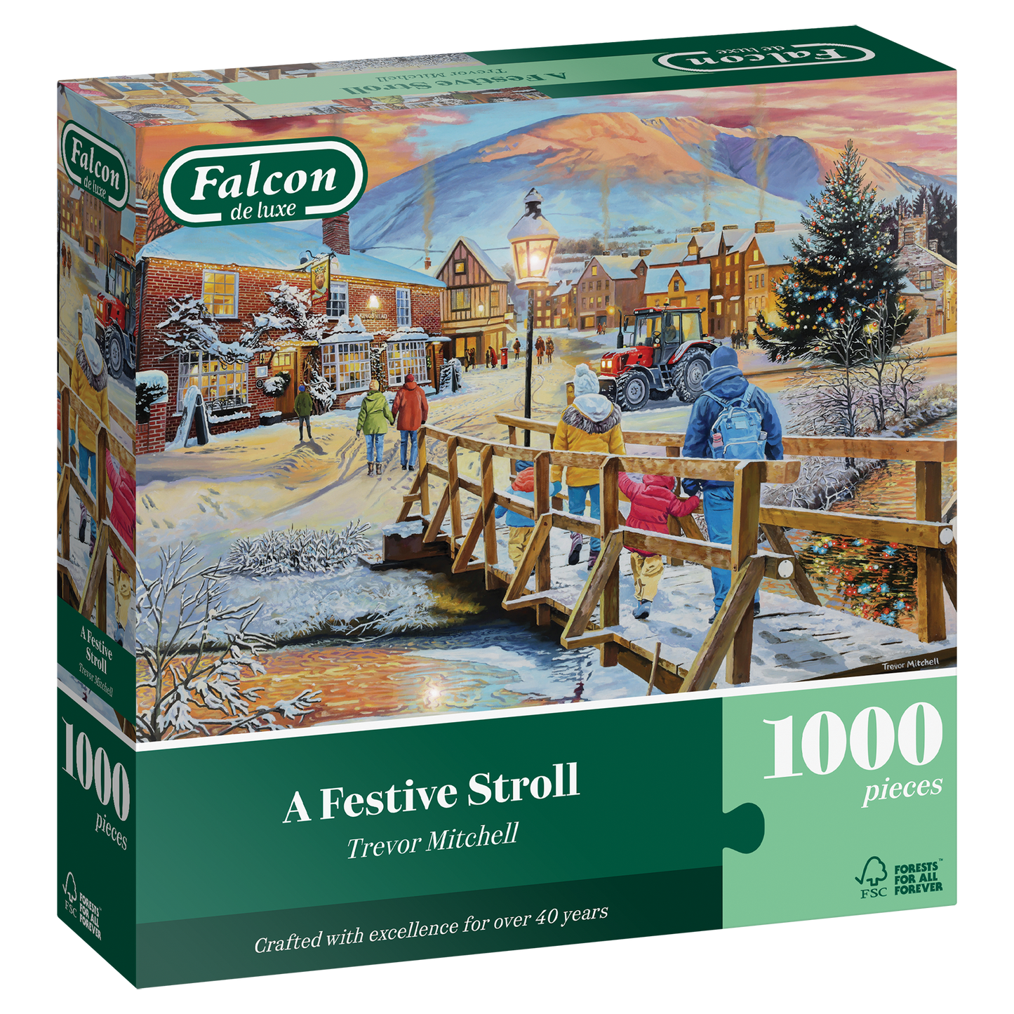 Falcon de Luxe - A Festive Stroll - 1000 Piece Jigsaw Puzzle
