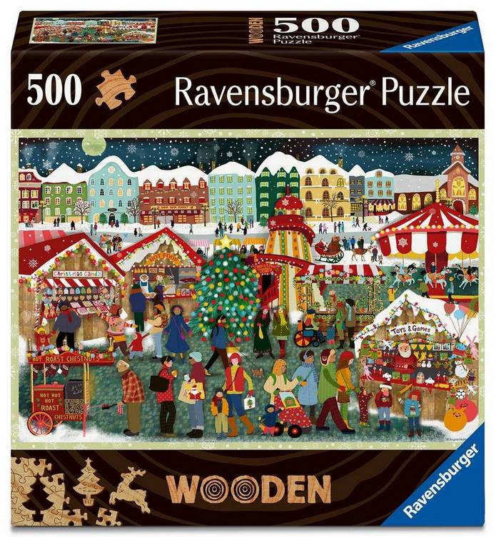 Ravensburger - Christmas Market - 500 Piece Wooden Jigsaw Puzzle