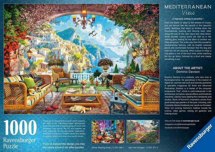 Ravensburger - Mediterranean Terrace View - 1000 Piece Jigsaw Puzzle