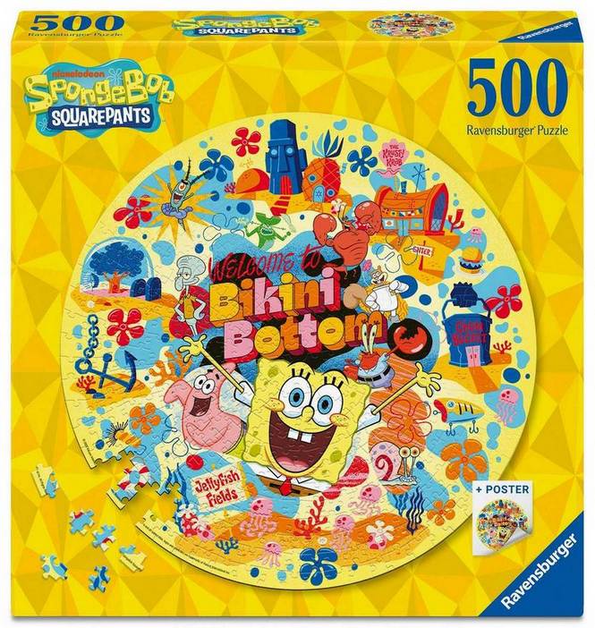 Ravensburger - Spongebob Squarepants Circular - 500 Piece Circular Jigsaw Puzzle