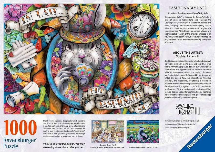 Ravensburger - Fashionably Late - 1000 Piece Jigsaw Puzzle