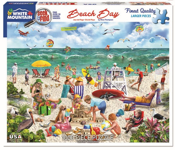 White Mountain - Beach Day - Seek & Find - 1000 Piece Jigsaw Puzzle