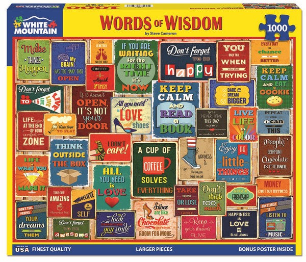 White Mountain - Words Of Wisdom - 1000 Piece Jigsaw Puzzle