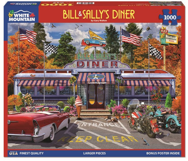 White Mountain - Bill & Sally's Diner - 1000 Piece Jigsaw Puzzle