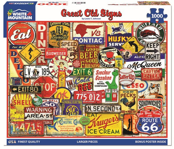 White Mountain - Great Old Signs - 1000 Piece Jigsaw Puzzle