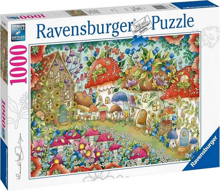 Ravensburger - Floral Mushroom Houses - 1000 Piece Jigsaw Puzzle