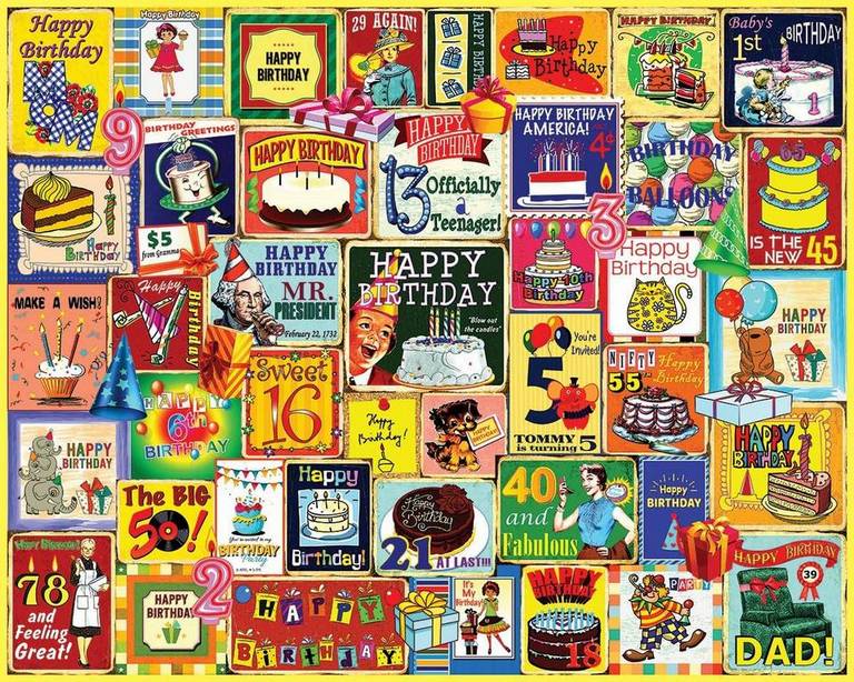 White Mountain - Happy Birthday - 1000 Piece Jigsaw Puzzle