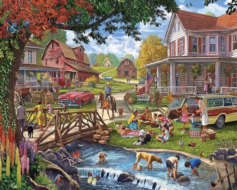 White Mountain - Family Picnic - 1000 Piece Jigsaw Puzzle
