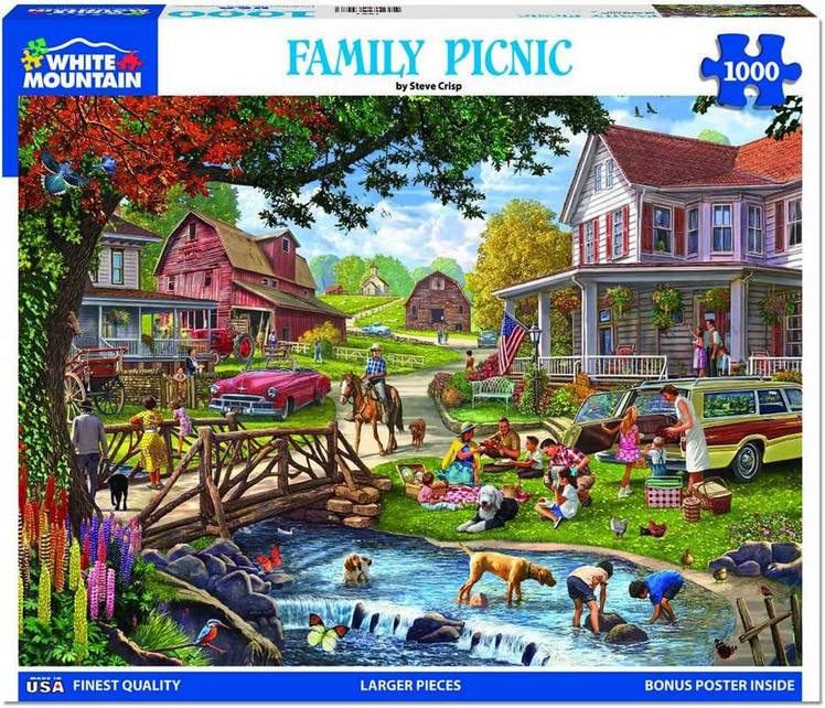 White Mountain - Family Picnic - 1000 Piece Jigsaw Puzzle