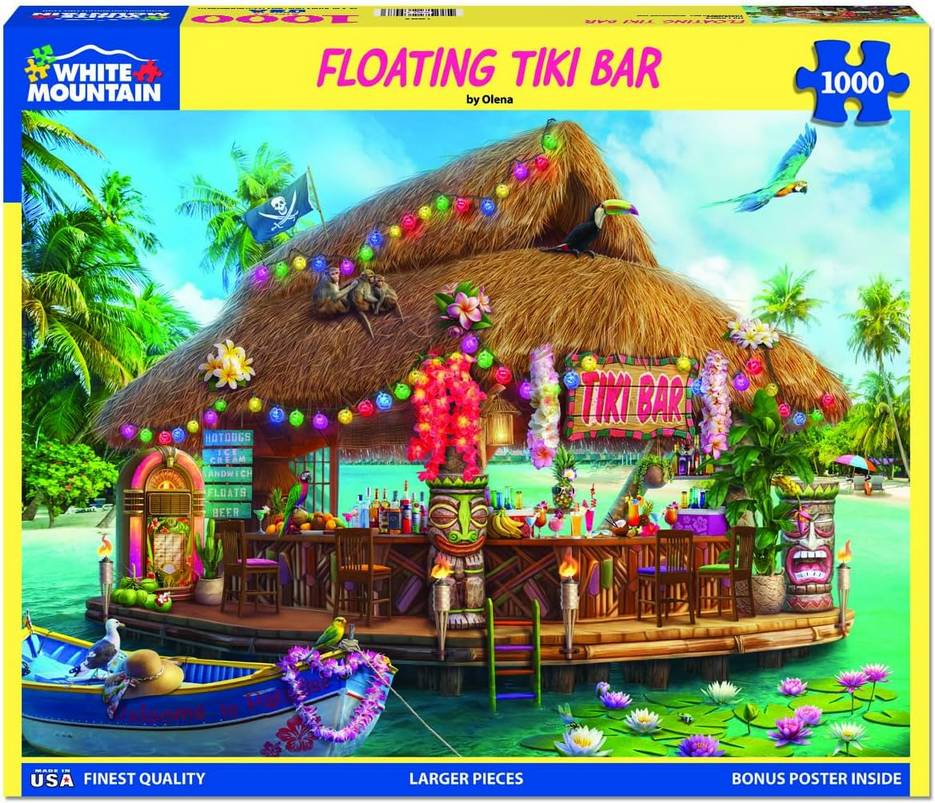 White Mountain - Floating Tiki Bar - 1000 Piece Jigsaw Puzzle