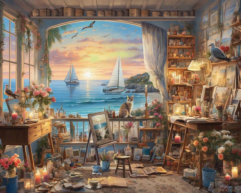 White Mountain - Art Studio - 1000 Piece Jigsaw Puzzle