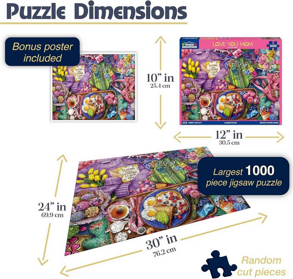 White Mountain - Love You Mom - 1000 Piece Jigsaw Puzzle