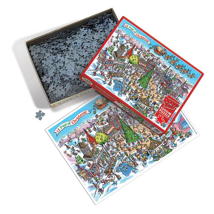 Cobble Hill - Doodletown - 12 Days of Christmas - 1000 Piece Jigsaw Puzzle