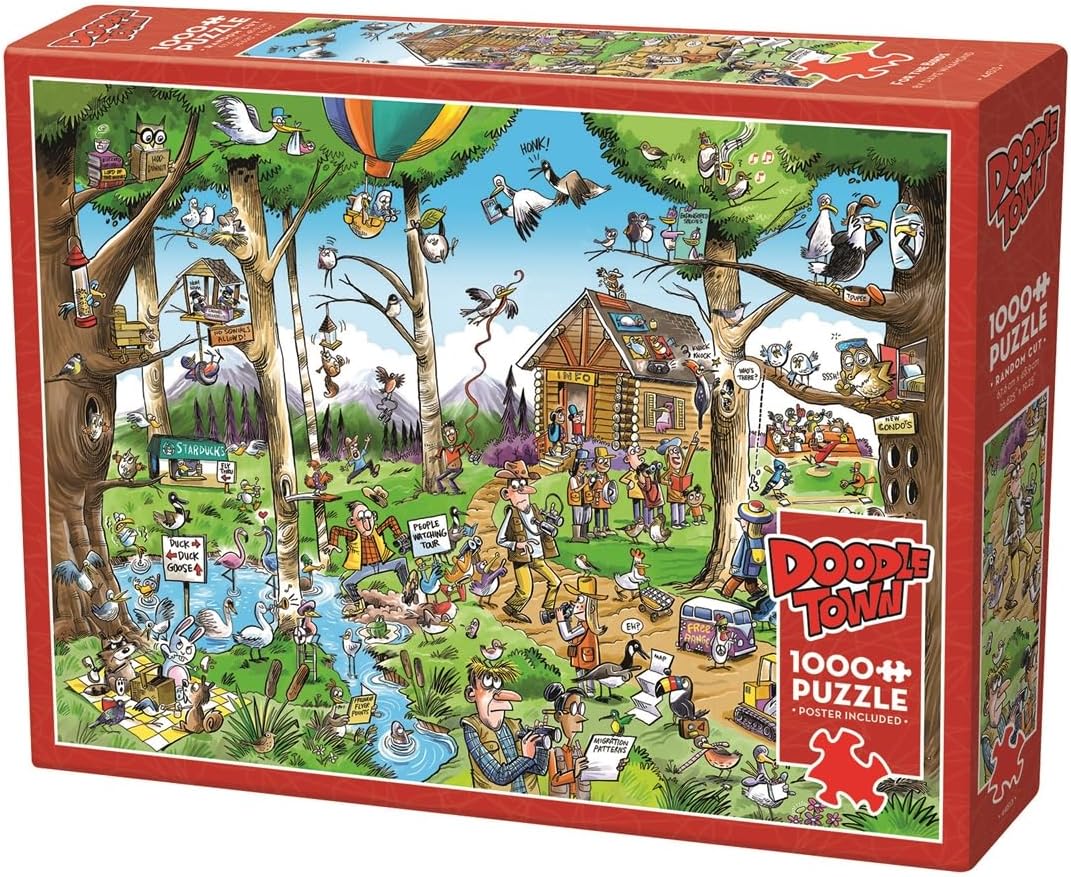 Cobble Hill - Doodletown - Birdwatcher's Paradise - 1000 Piece Jigsaw Puzzle