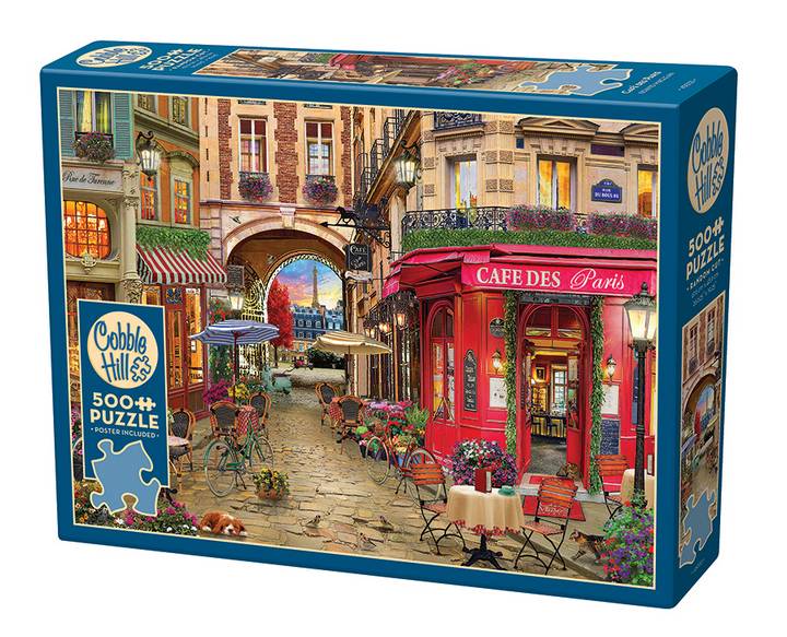 Cobble Hill - Cafe des Paris - 500 Piece Jigsaw Puzzle
