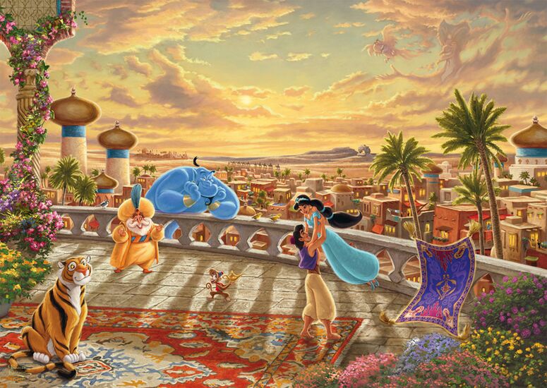 Schmidt - Thomas Kinkade - Disney Jasmine Dancing in the Desert Sunset - 1000 Piece Jigsaw Puzzle