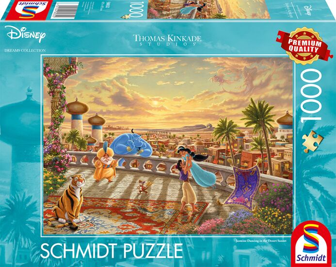 Schmidt - Thomas Kinkade - Disney Jasmine Dancing in the Desert Sunset - 1000 Piece Jigsaw Puzzle