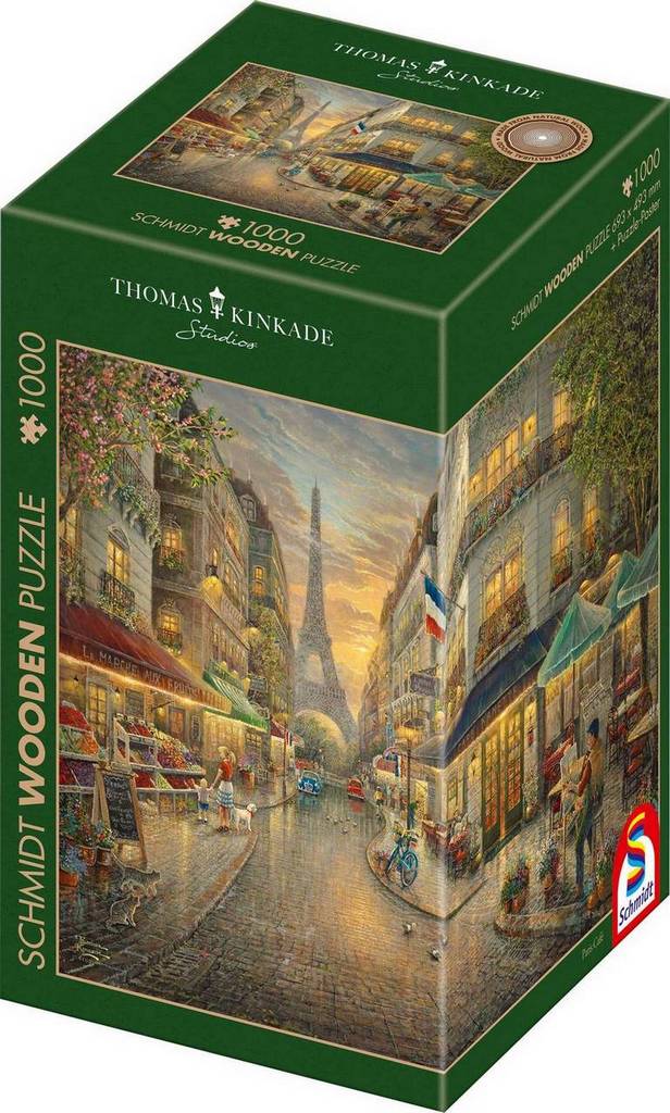 Schmidt - Thomas Kinkade - Paris Cafe - 1000 Piece Wooden Jigsaw Puzzle