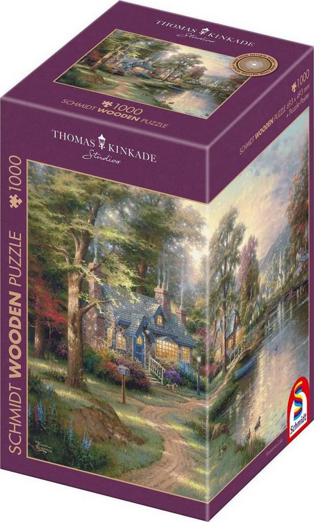 Schmidt - Thomas Kinkade - Hometown Lake - 1000 Piece Wooden Jigsaw Puzzle