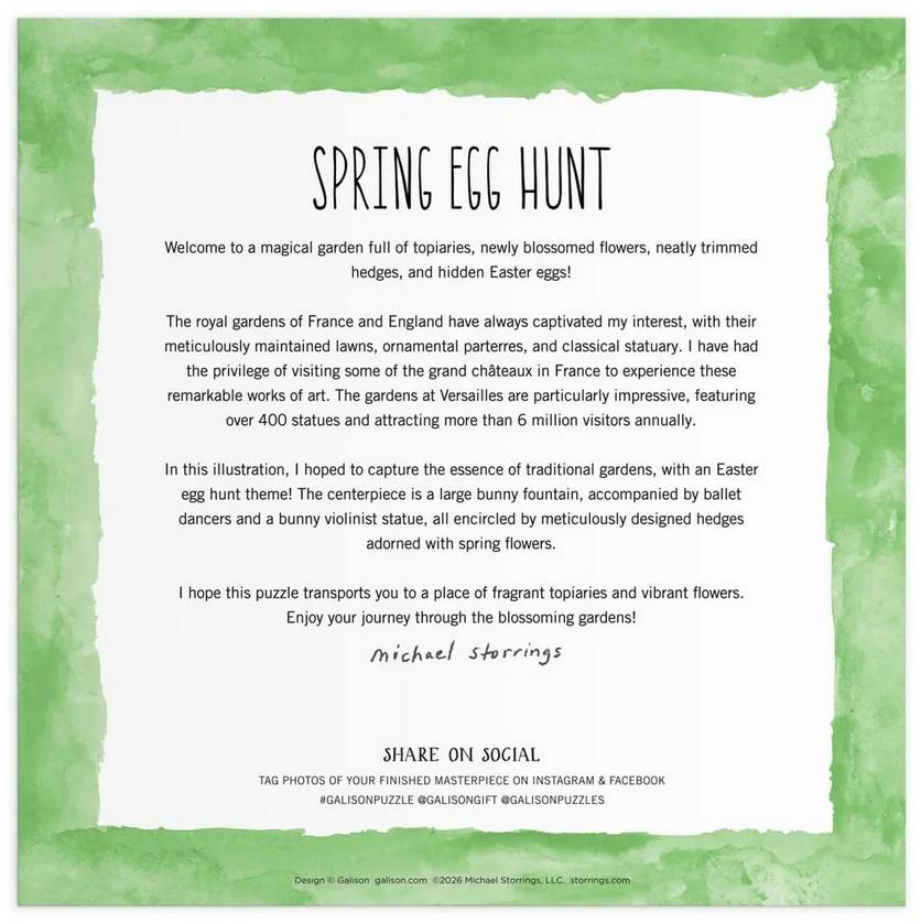 Galison - Michael Storrings - Spring Egg Hunt - 500 Piece Jigsaw Puzzle