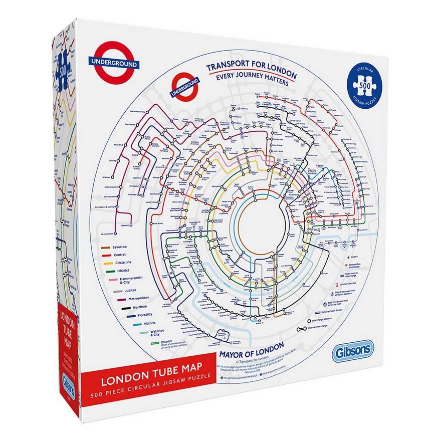 Gibsons - TFL Circular Underground Map - 500 Piece Jigsaw Puzzle