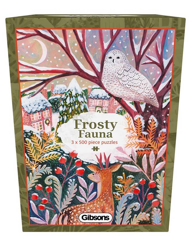 Gibsons - Frosty Fauna - 3 x 500 Piece Jigsaw Puzzle