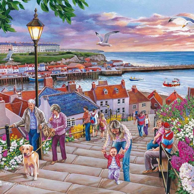 House of Puzzles - 199 Steps Whitby - 150 Piece Mini Jigsaw Puzzle in a Tube