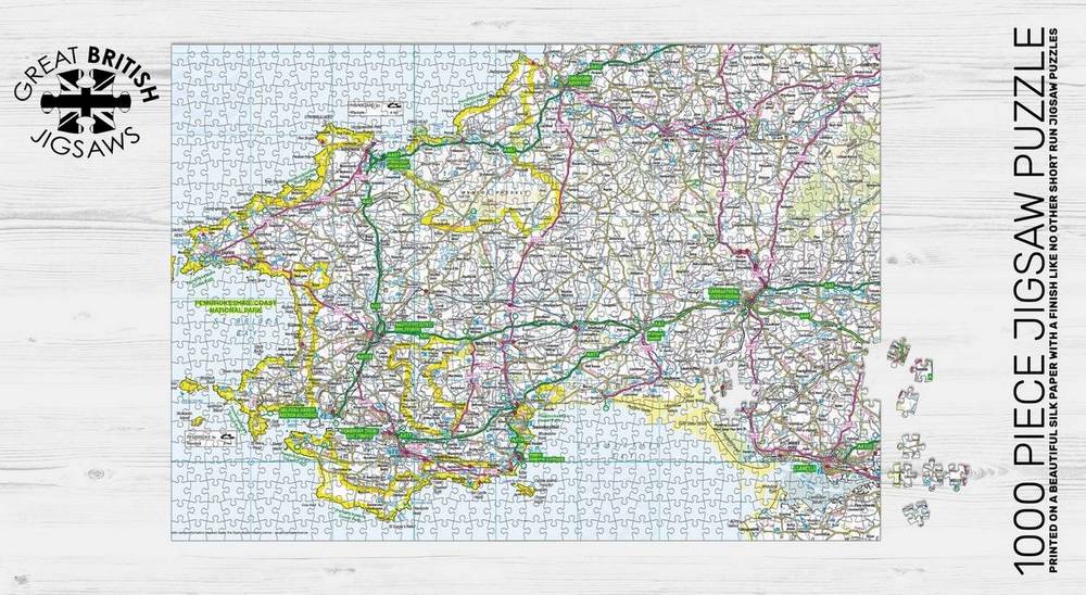 Pieceful Maps - Pembrokeshire - 1000 Piece Jigsaw Puzzle