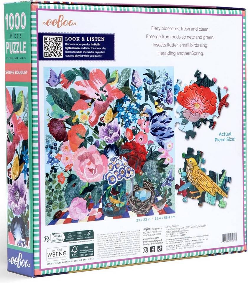 Eeboo - Spring Bouquet - 1000 Piece Jigsaw Puzzle