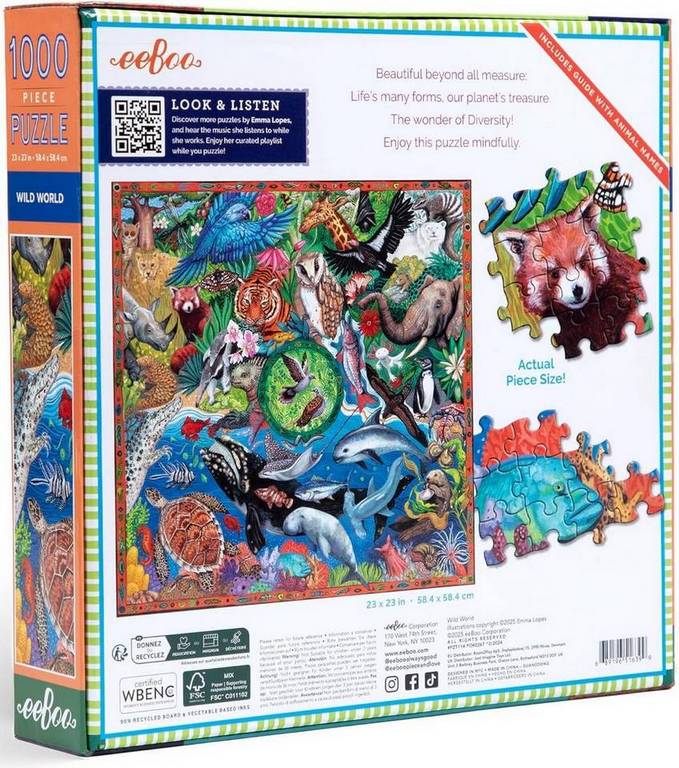 Eeboo - Wild World - 1000 Piece Jigsaw Puzzle