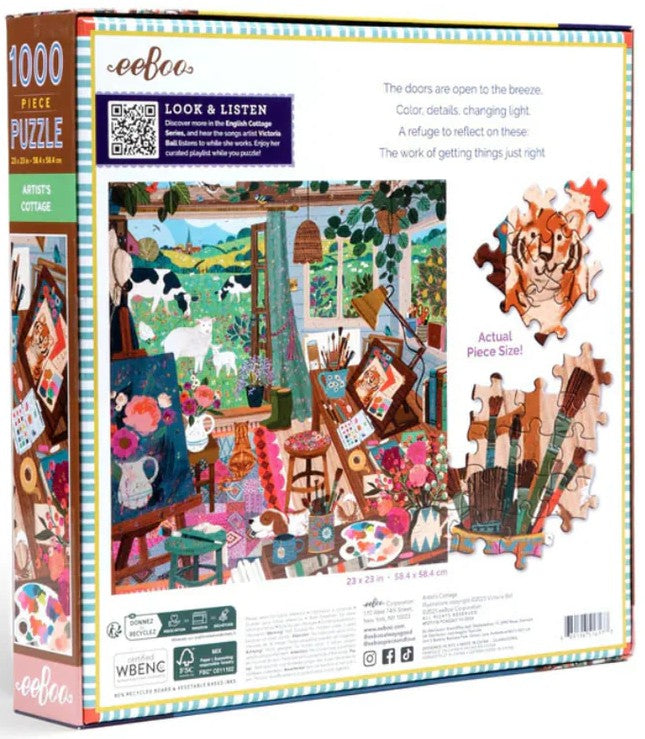Eeboo - Artists Cottage - 1000 Piece Jigsaw Puzzle