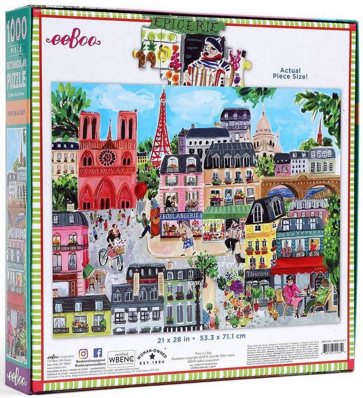 Eeboo - Paris in a Day - 1000 Piece Jigsaw Puzzle