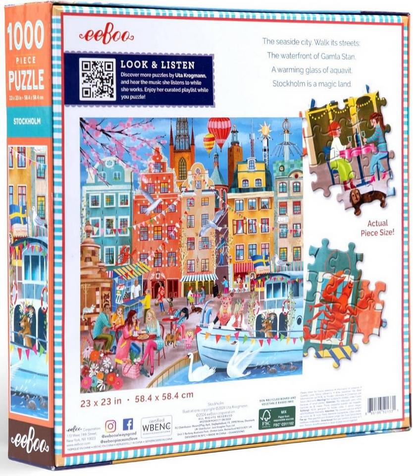Eeboo - Stockholm - 1000 Piece Jigsaw Puzzle