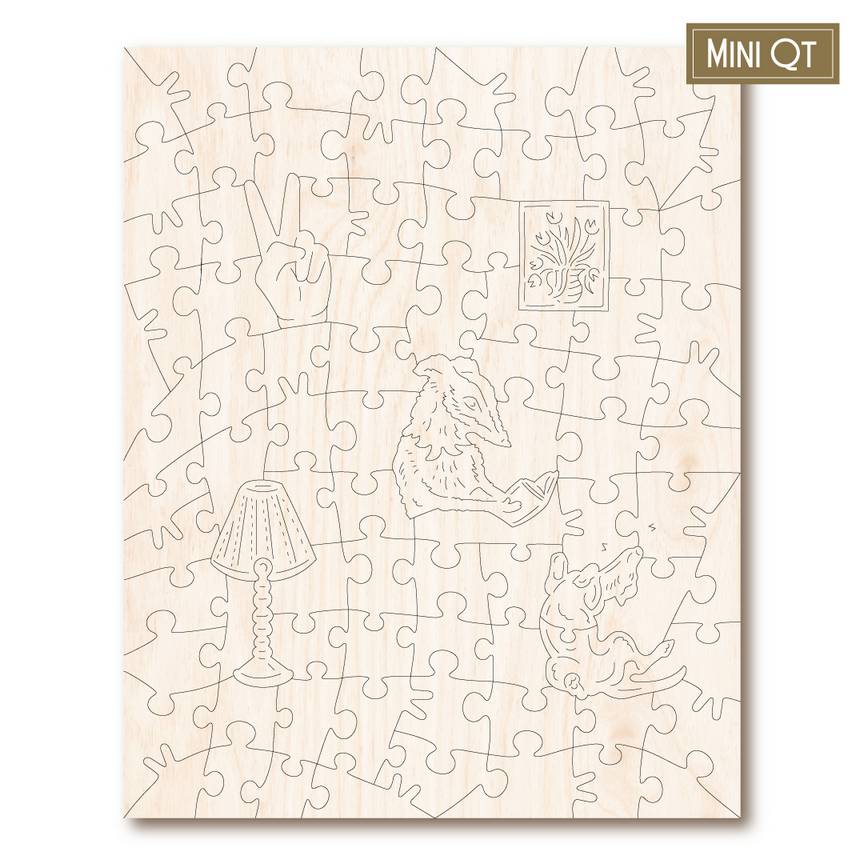 Victory Puzzles - Please Dont Let The Dog In The Bed - 87 Piece Wooden Jigsaw Puzzle