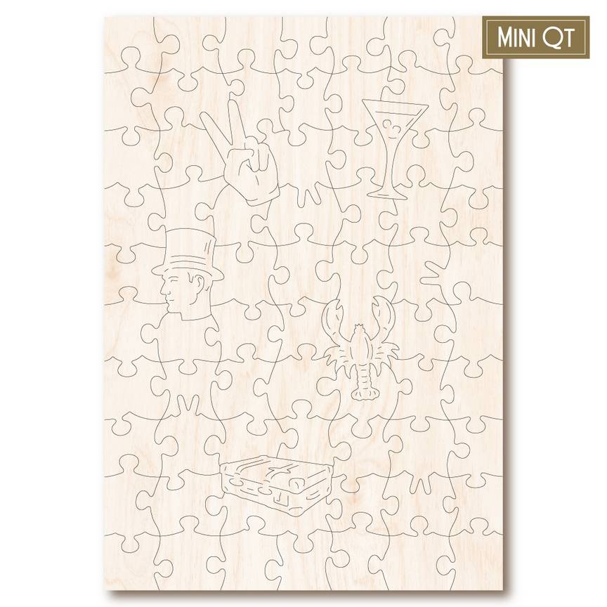 Victory Puzzles - Vintage Poster - Life Aboard Cunard - 71 Piece Wooden Jigsaw Puzzle