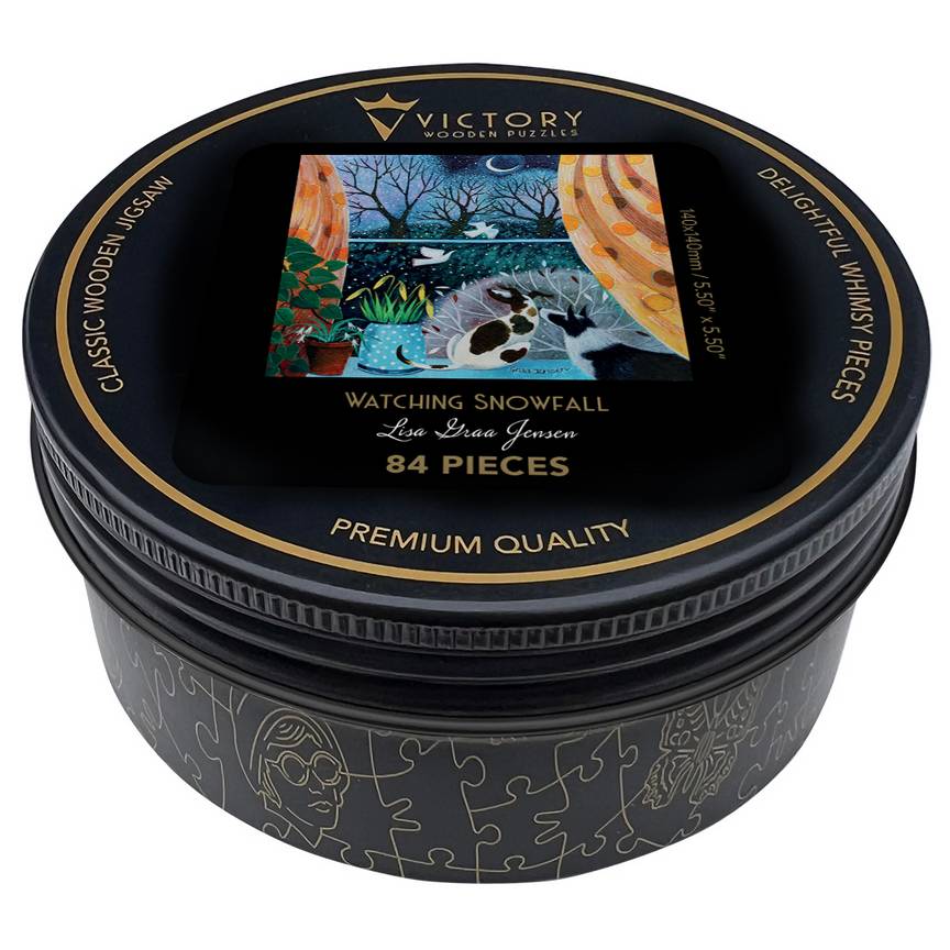 Victory Puzzles - Watching Snowfall - 84 Piece Wooden Jigsaw Puzzle