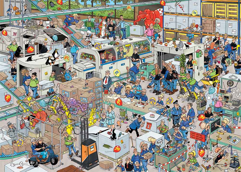 Jan Van Haasteren - Puzzle Works - 1000 Piece Jigsaw Puzzle