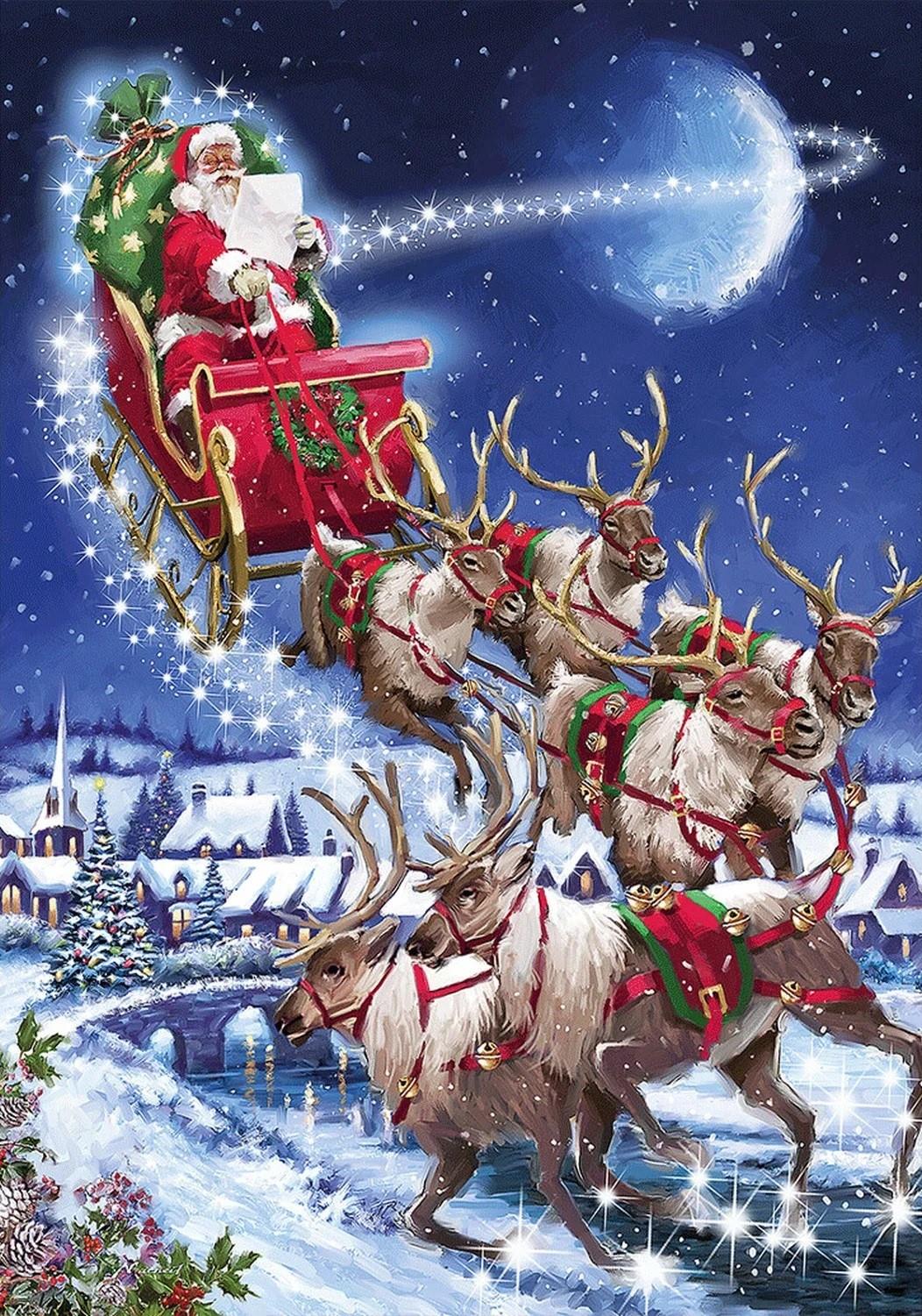 500 Piece Christmas Puzzle – Santa Claus Reading, 20.5x15 Inches, Large Pieces, Family Holiday Activity