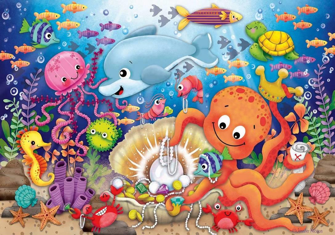 Ravensburger - Fishie's Fortune Giant Floor Puzzle - 24 Piece Jigsaw Puzzle