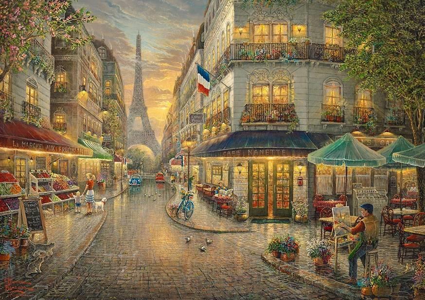 Gibsons - Thomas Kinkade - Paris Café - 1000 Piece Jigsaw Puzzle