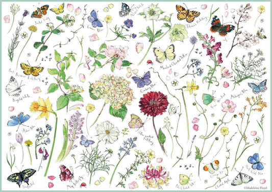 Otter House - Flowers & Butterflies - 1000 Piece Jigsaw Puzzle