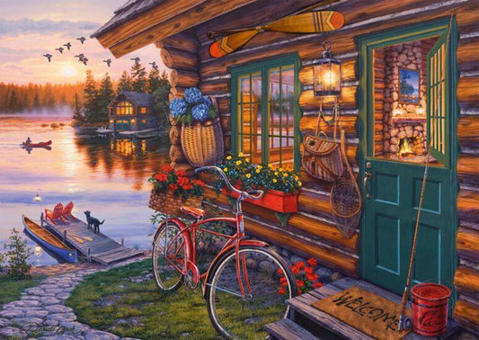 Schmidt - Darrell Bush - Lakeside Cabin with Bike - 1000 Piece Jigsaw Puzzle