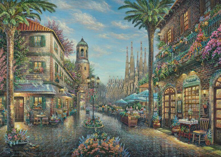 Schmidt - Thomas Kinkade - Spanish Cafe - 1000 Piece Jigsaw Puzzle