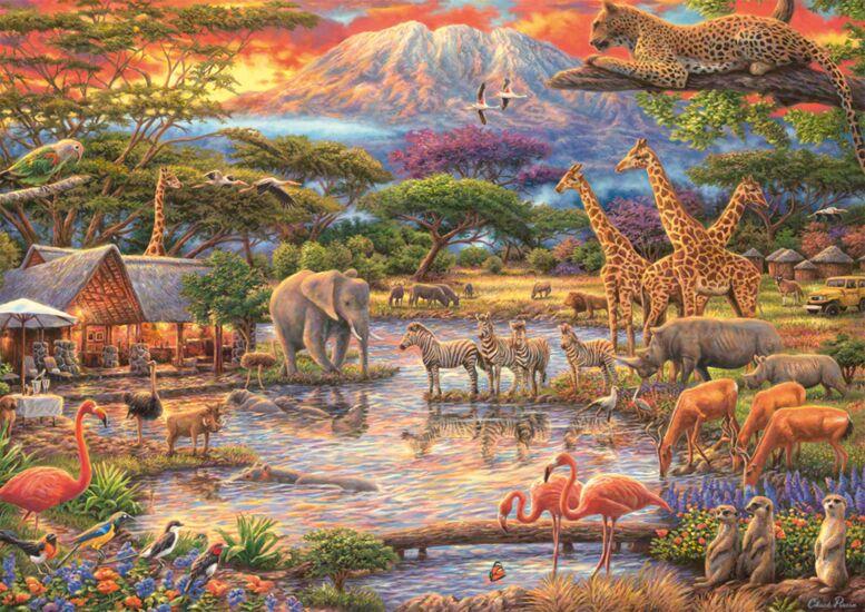 Schmidt - Paradise under Mount Kilimanjaro - 500 Piece Jigsaw Puzzle